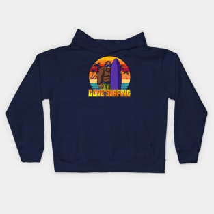 Bigfoot Gone Surfing Kids Hoodie